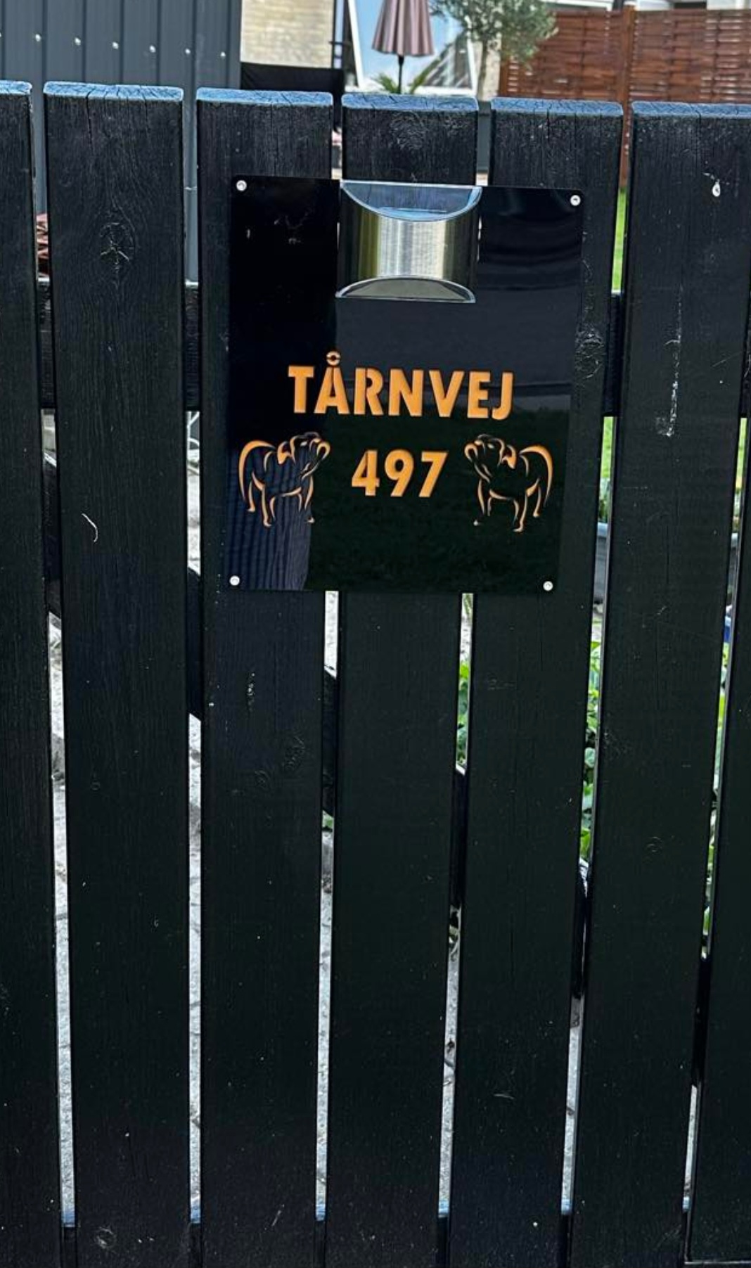 Lasergravering hus skilte med lys - Billede 2