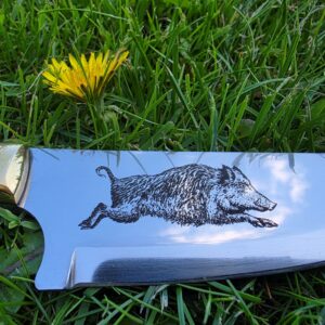 Lasergraveret kniv med dyr